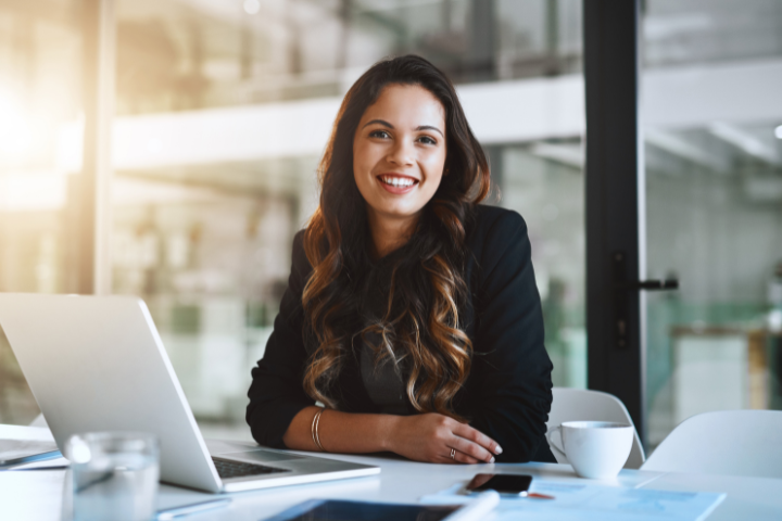 Woman in office